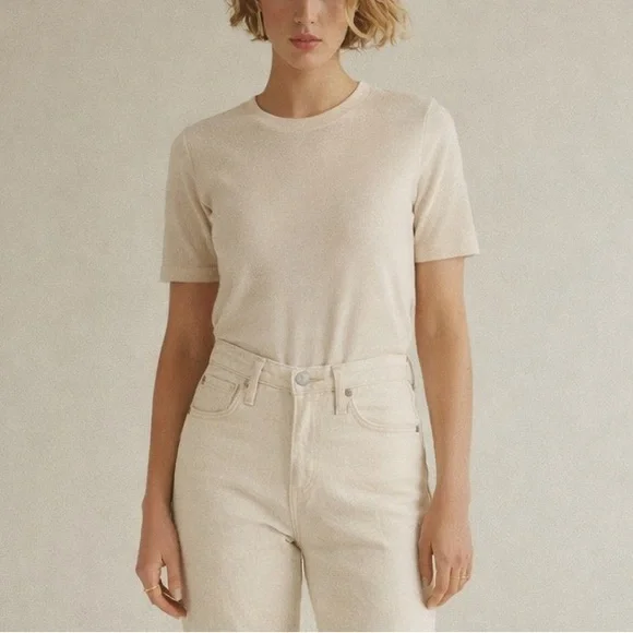 Theory Merino Buttercream Fine-Knit Tee - Picture 8 of 8